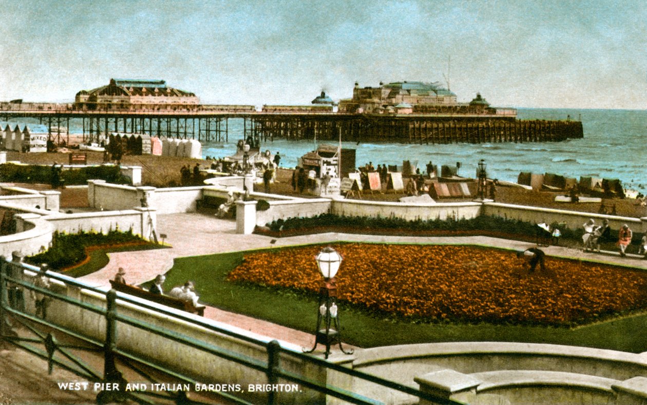 Zachodnie molo i ogrody włoskie, Brighton, Sussex, 1928 autorstwa Unbekannt
