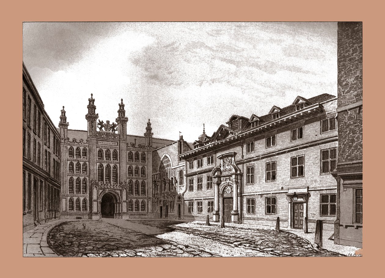 Widok zachodni na kaplicę Guildhall i Blackwell Hall, 1886 autorstwa Unbekannt