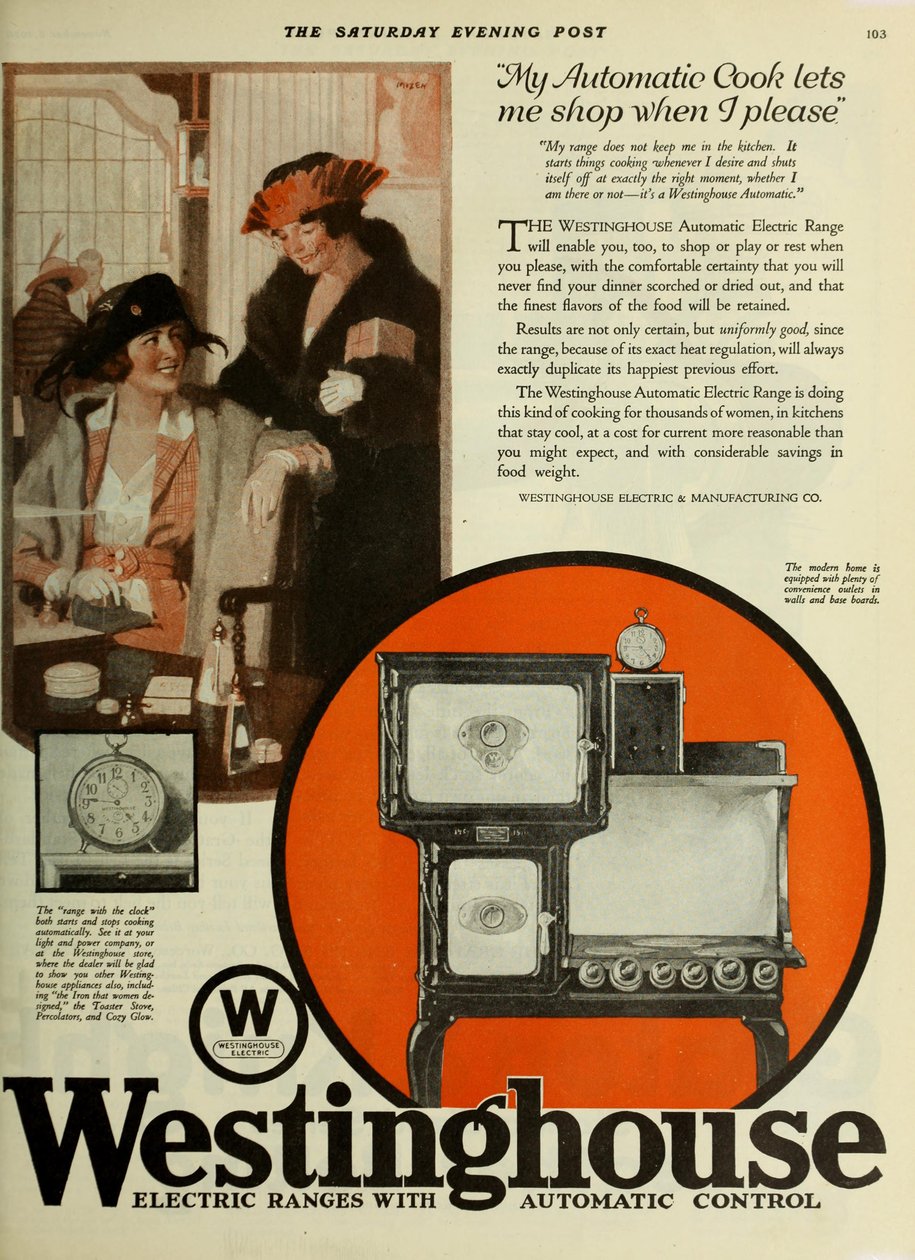 Westinghouse Electric Company, reklama z The Saturday Evening Post, ok. 1920-1925. autorstwa Unbekannt