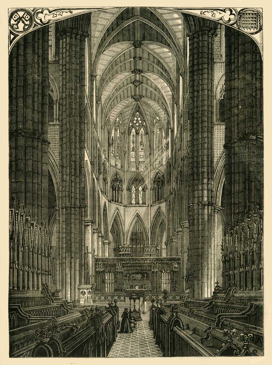 Opactwo Westminsterskie: Wnętrze chóru, 1881. autorstwa Unbekannt