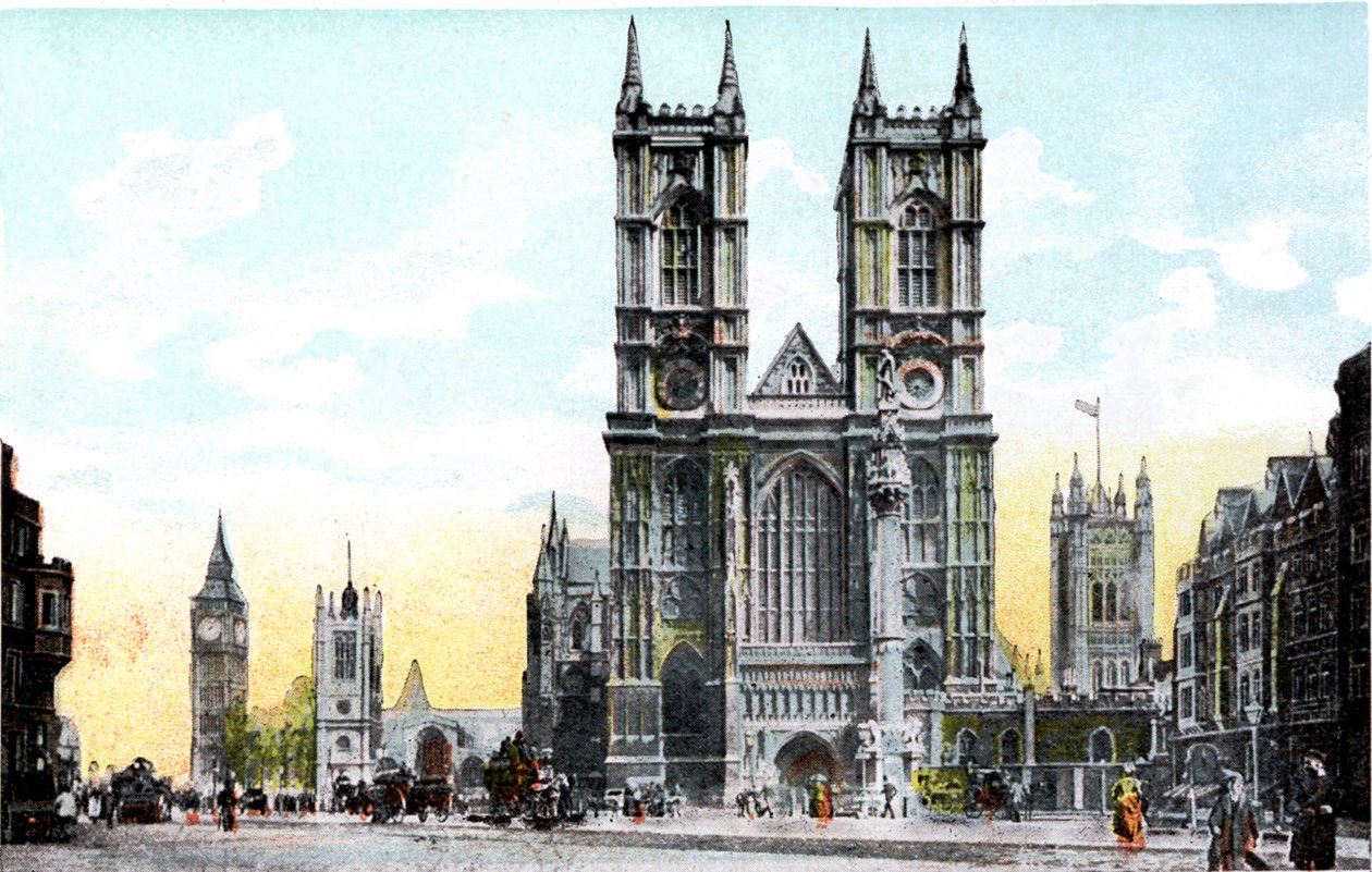 Opactwo Westminsterskie i Big Ben, Londyn, XX wiek autorstwa Unbekannt
