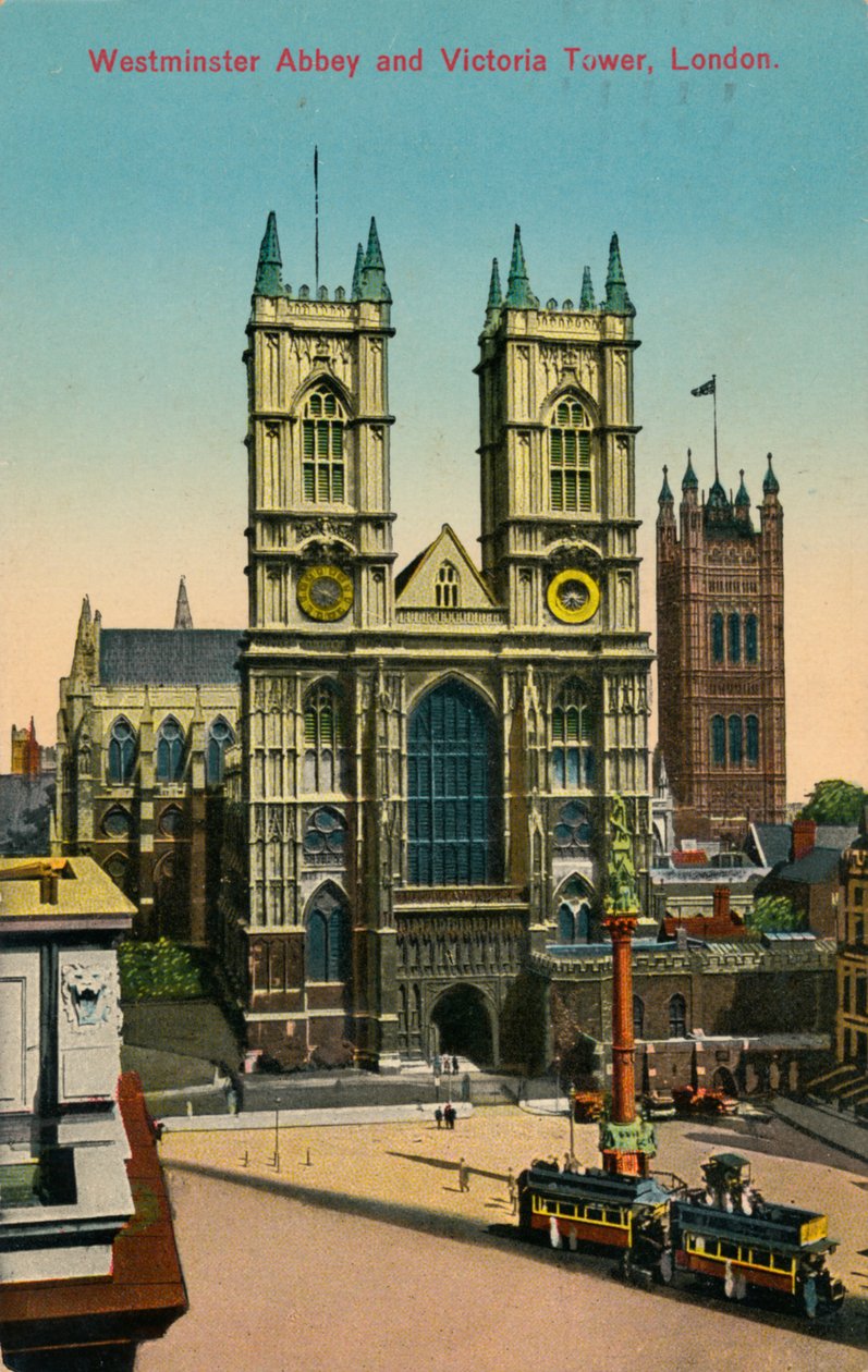 Opactwo Westminsterskie i Victoria Tower, Londyn, ok. 1930 r. autorstwa Unbekannt