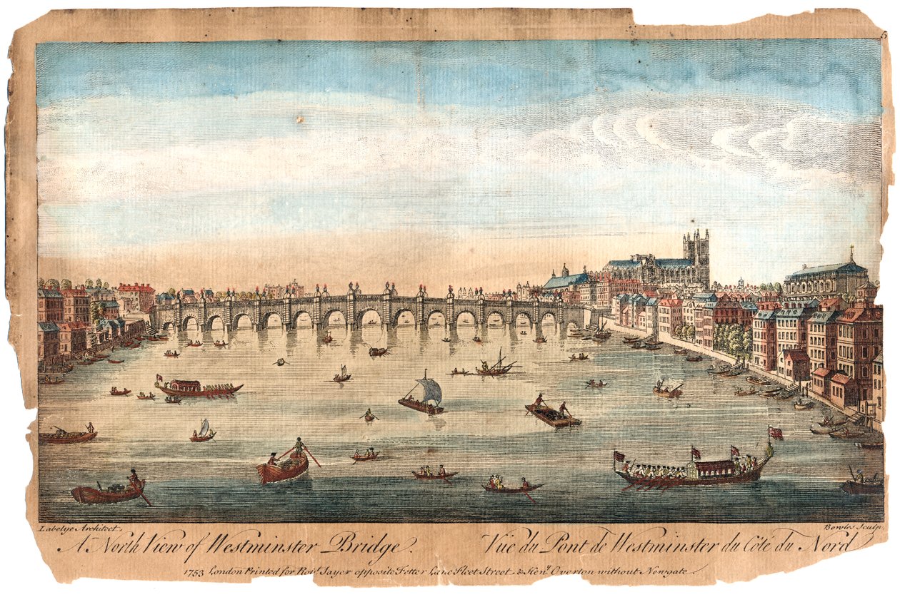 Most Westminsterski, Londyn, 1753 autorstwa Unbekannt