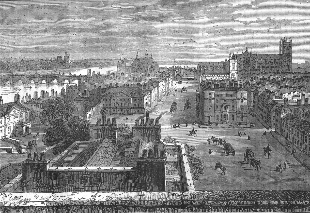 Westminster z dachu Whitehall, 1807 1897. autorstwa Unbekannt