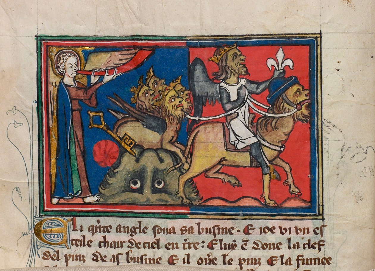 Kiedy zadął w trąbę piąty anioł... Miniatura z: Apocalypse de Saint Jean, ok. 1320. autorstwa Unbekannt