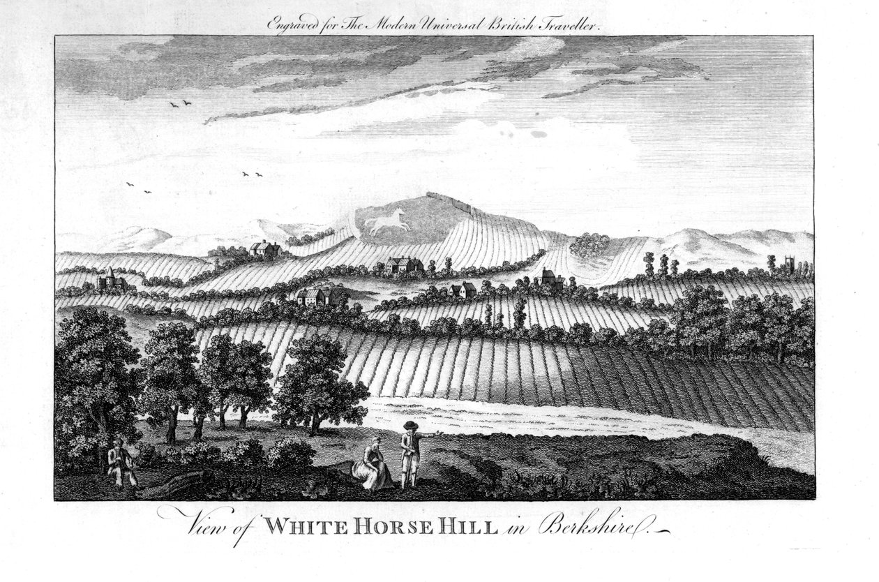 White Horse Hill, Berkshire, koniec XVIII wieku autorstwa Unbekannt
