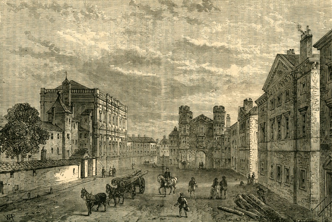 Whitehall, Patrząc w stronę bramy Holbeina, 1881. autorstwa Unbekannt