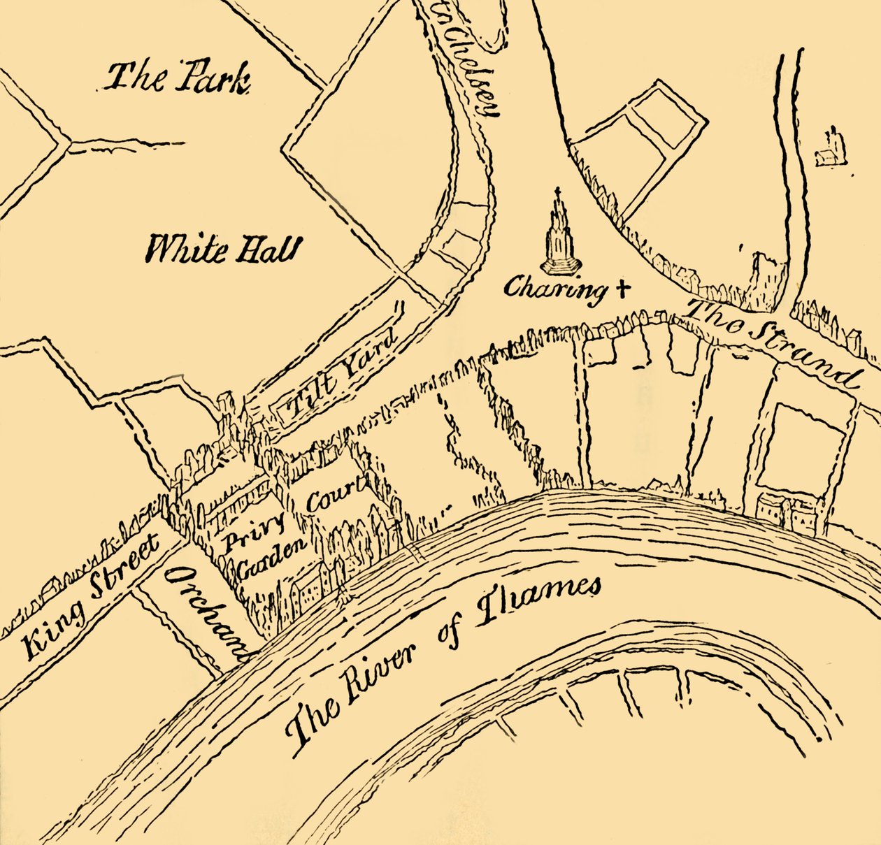 Whitehall za panowania Henryka VIII, 1881. autorstwa Unbekannt