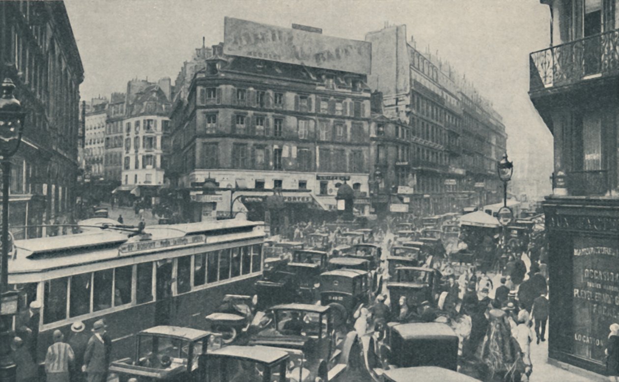 Dlaczego Paryż potrzebuje ciągłego planowania: blokada ruchu na głównej ulicy, ok. 1935 r autorstwa Unbekannt