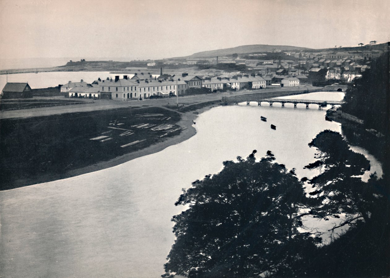 Wicklow - Widok ogólny miasta i rzeki, 1895 autorstwa Unbekannt
