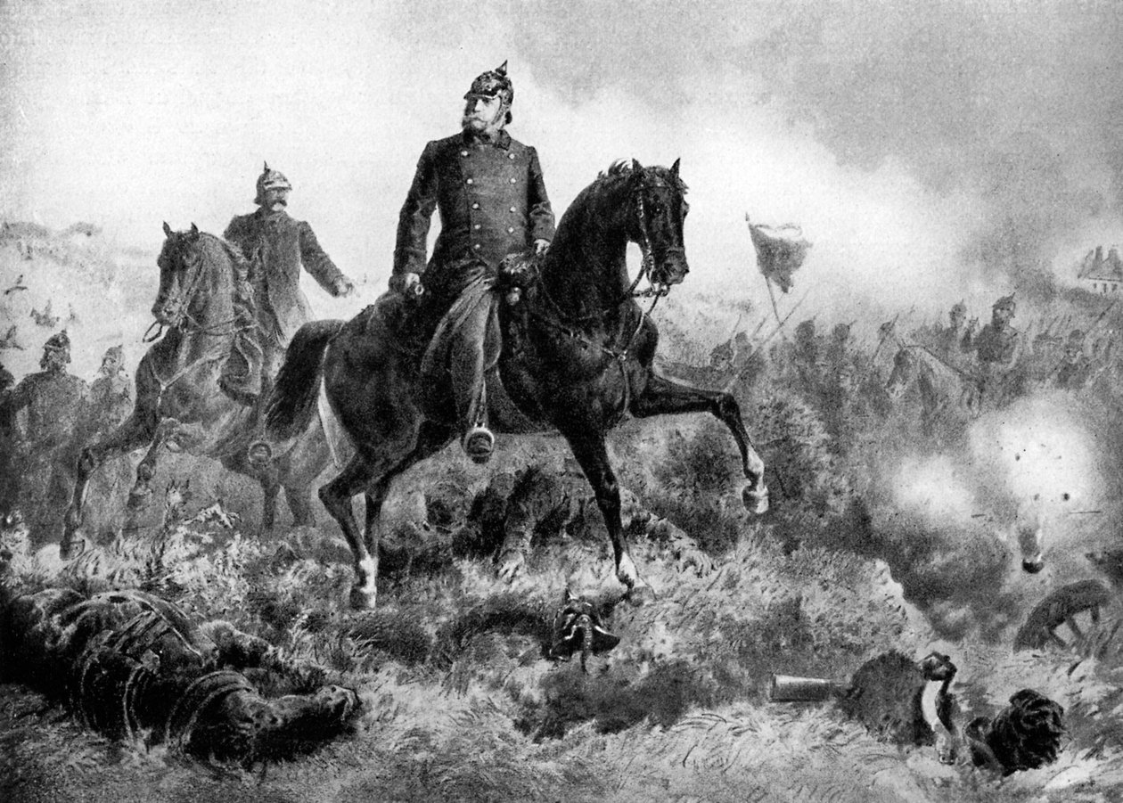 Wilhelm I w bitwie pod Sadową, 3 lipca 1866, c1920 autorstwa Unbekannt