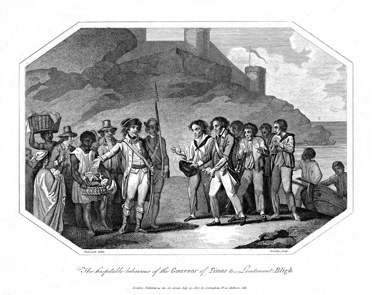 William Bligh, brytyjski oficer marynarki przyjęty przez gubernatora Timoru, 14 czerwca 1789 1802 autorstwa Unbekannt