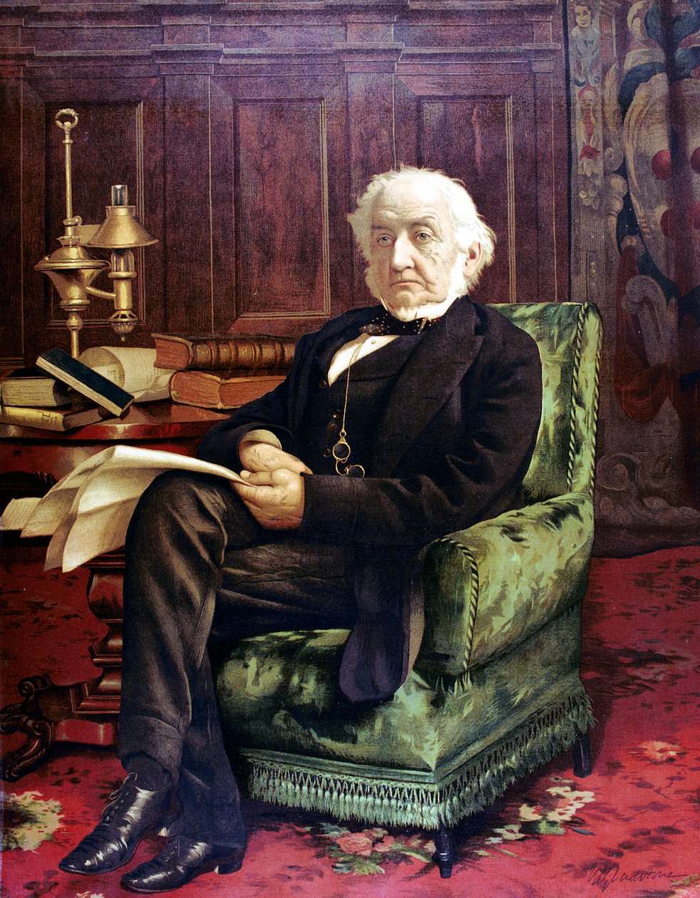William Ewart Gladstone 1809-1898, brytyjski liberalny mąż stanu, c1890 autorstwa Unbekannt