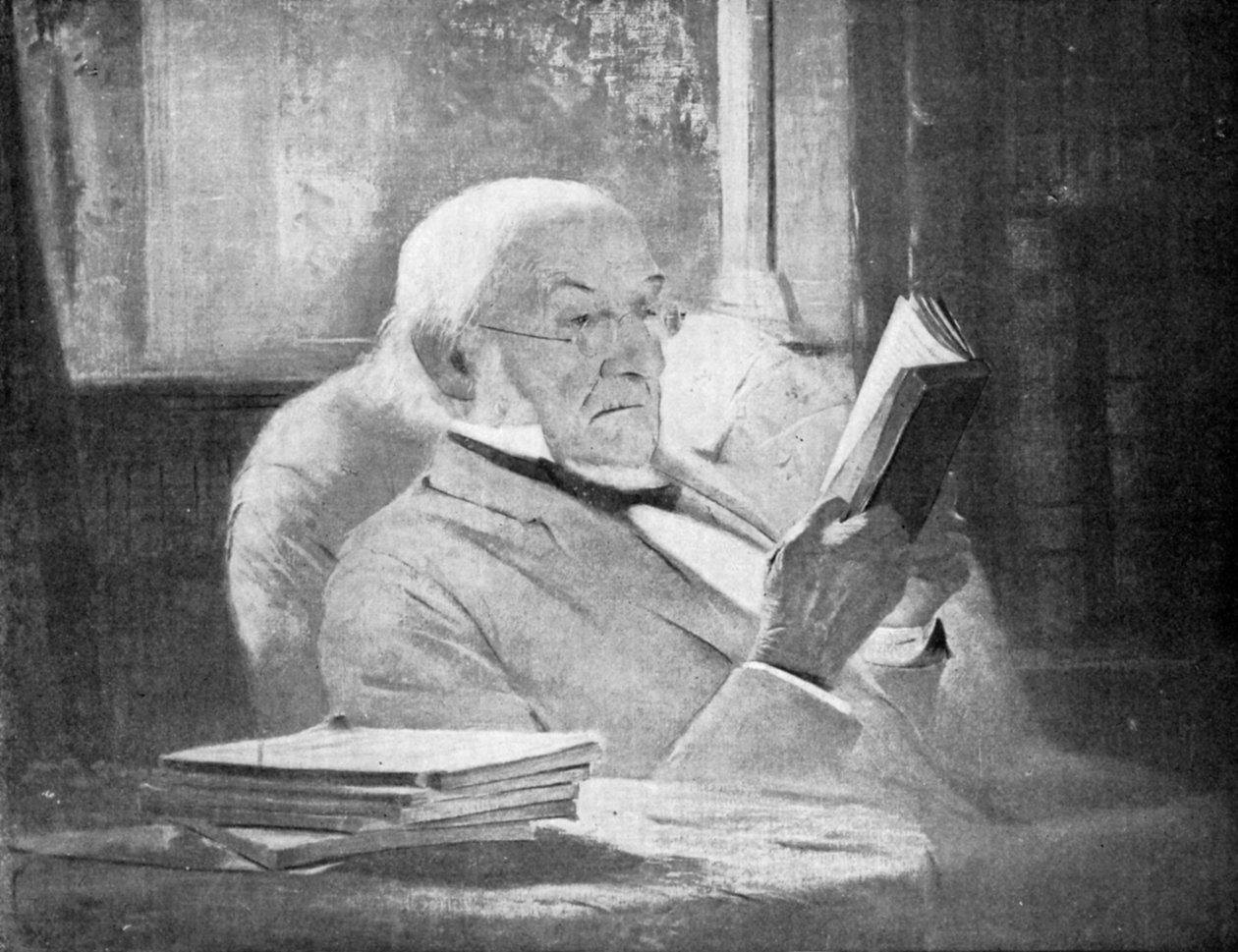 William Ewart Gladstone, mąż stanu i premier Brytyjskiej Partii Liberalnej, koniec XIX wieku autorstwa Unbekannt