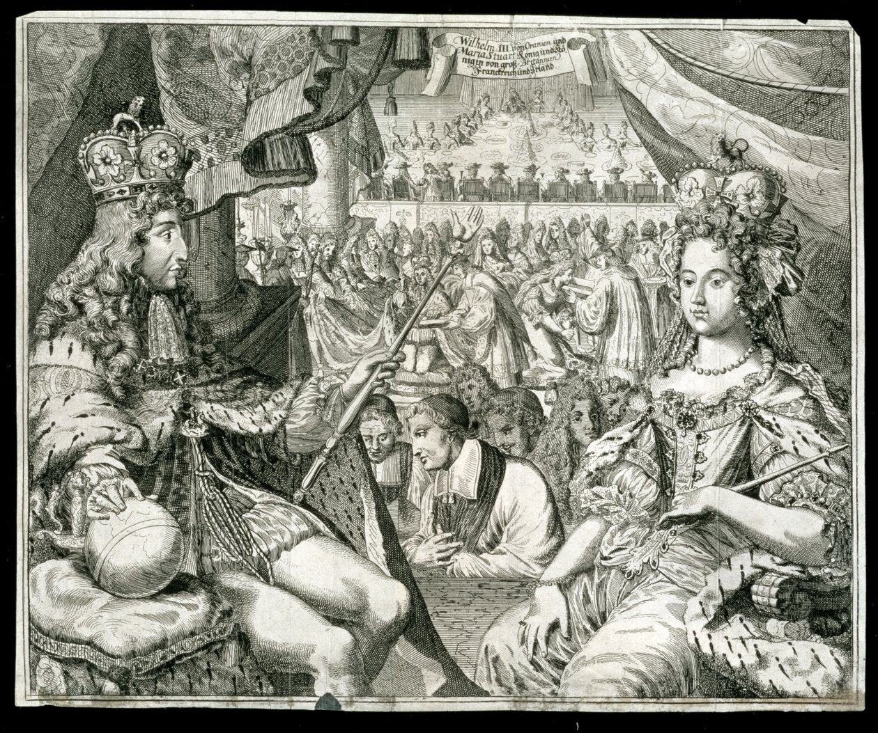Wilhelm III i Maria II, król i królowa Wielkiej Brytanii i Irlandii, c1689 autorstwa Unbekannt