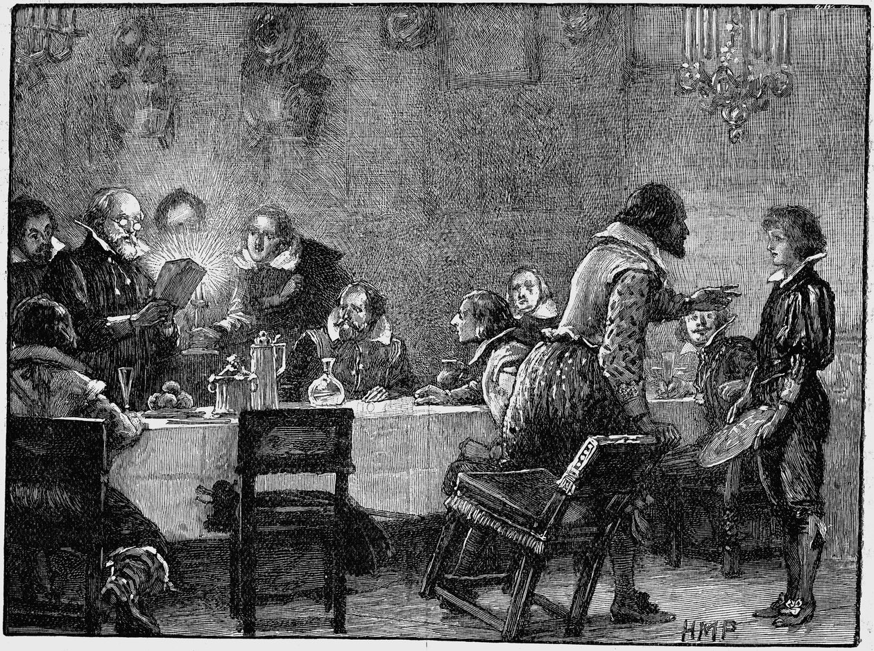 William Parker Lord Monteagle, otrzymujący list ostrzegający o spisku, 1605 autorstwa Unbekannt