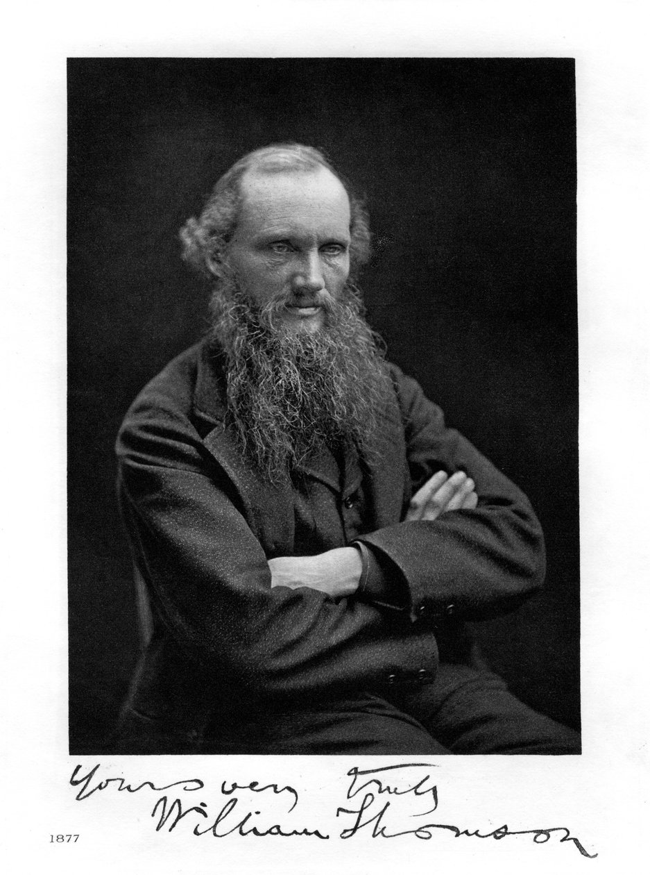 William Thomson, Lord Kelvin, irlandzko-szkocki matematyk, fizyk i inżynier, 1877 autorstwa Unbekannt