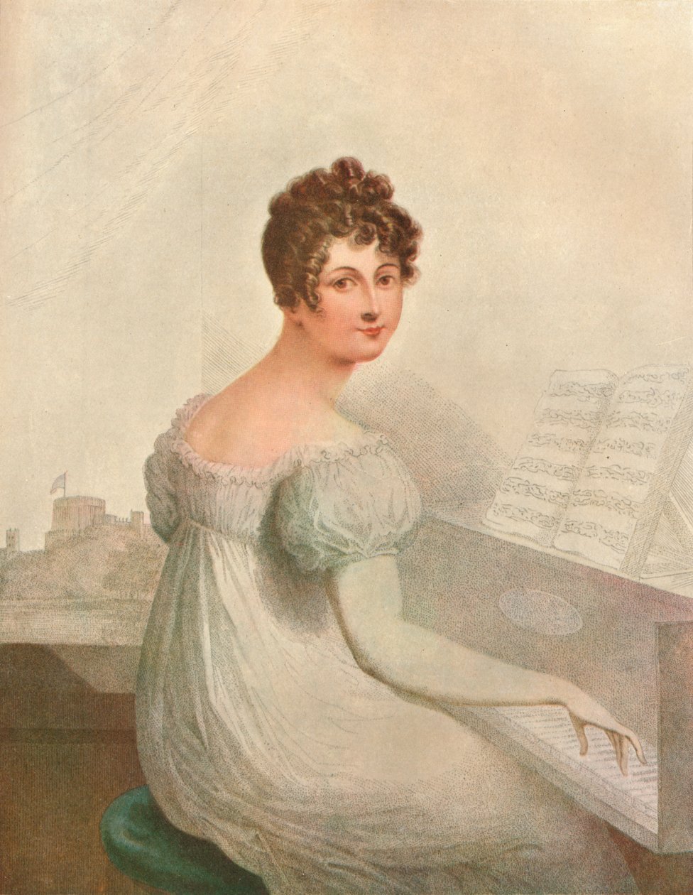 Zamek Windsor, 1821. Georgina Quentin kochanka króla Jerzego IV 1762-1830, 1911 autorstwa Unbekannt