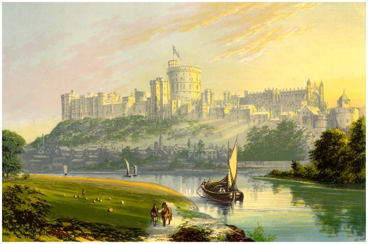 Zamek Windsor, Berkshire, rezydencja królewska, ok. 1880 autorstwa Unbekannt