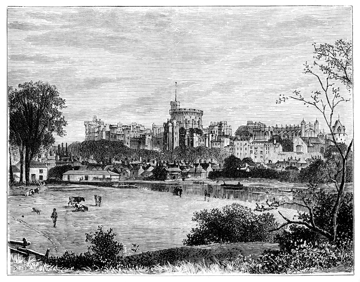 Zamek Windsor z Brocas Meadows, ok. 1888 r. autorstwa Unbekannt
