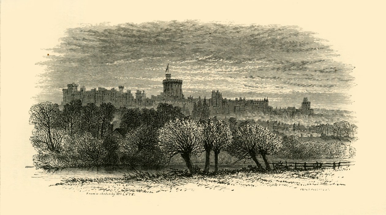 Zamek Windsor z Provosts Lodge w Eton, 1911. autorstwa Unbekannt