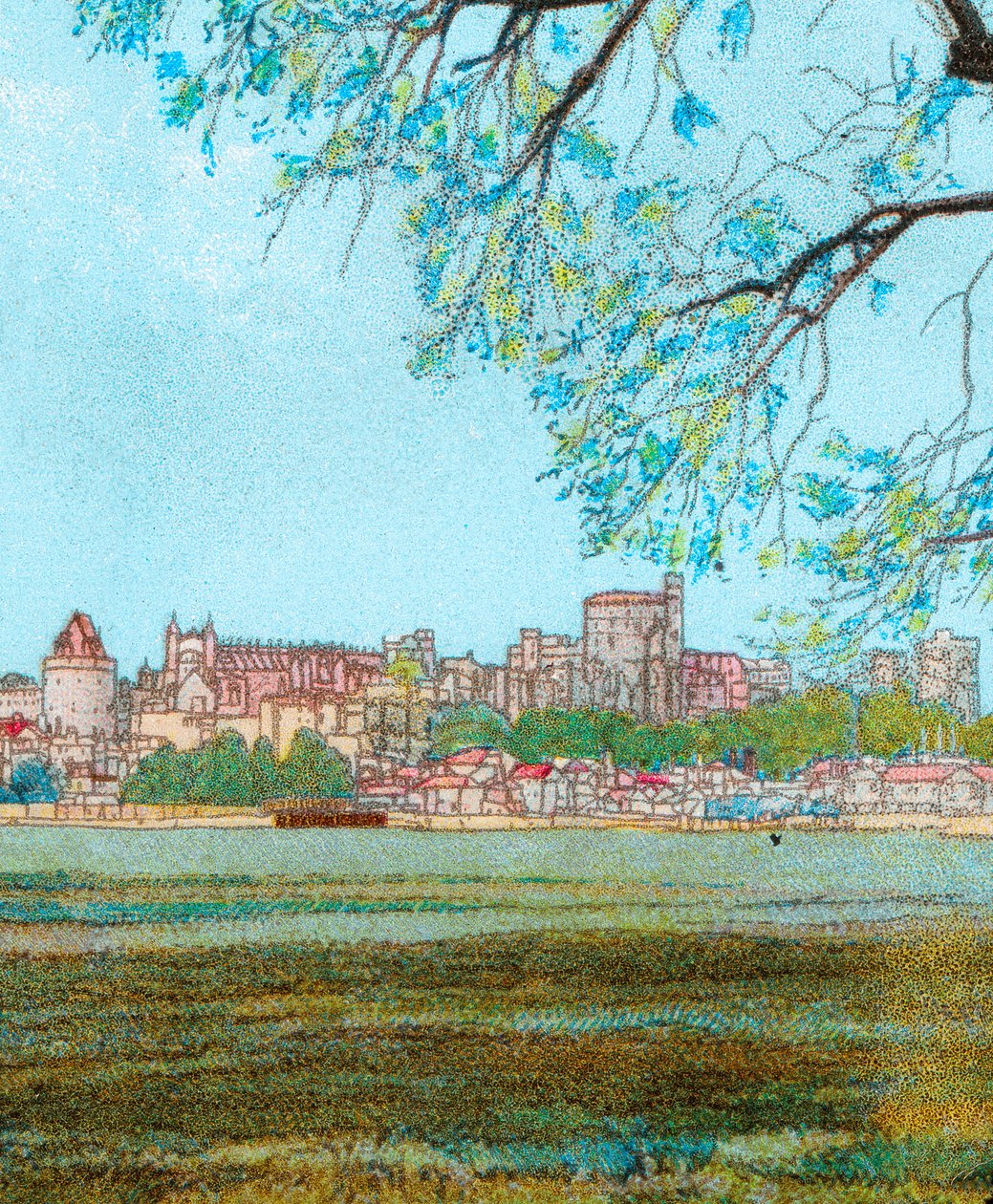 Zamek Windsor z Tamizy, ok. 1902 r. autorstwa Unbekannt