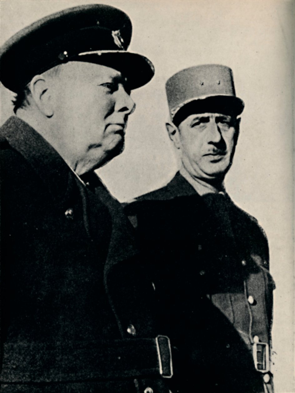 Winston Churchill i generał De Gaulle, czerwiec 1940, 1945. autorstwa Unbekannt