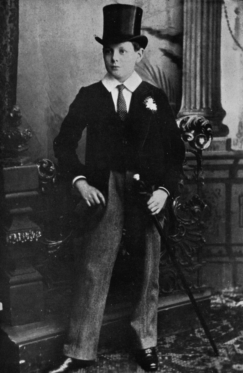 Winston Churchill jako uczeń Harrowa w 1889, 1945 r. autorstwa Unbekannt