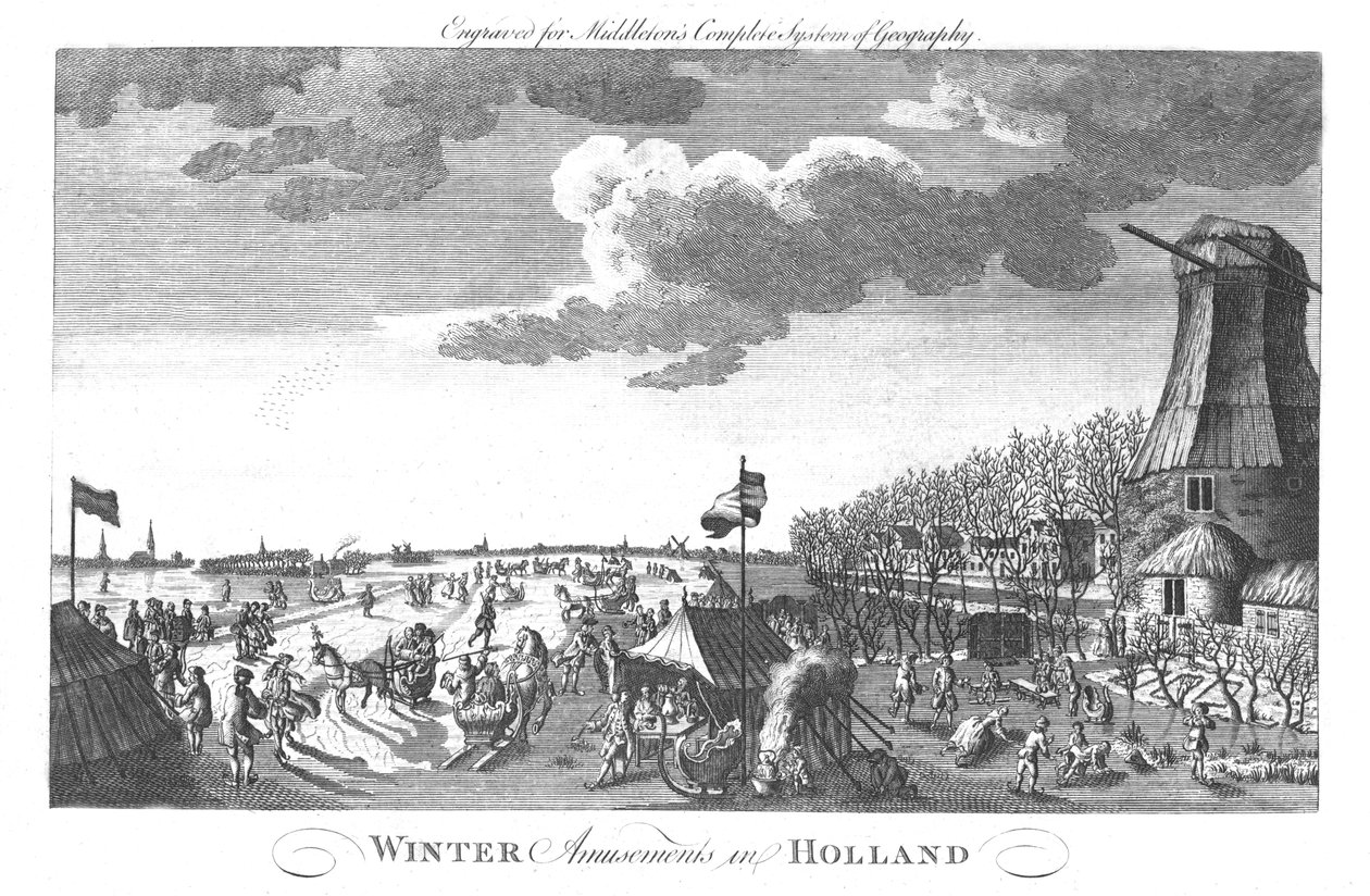 Zimowe rozrywki w Holandii, c1760 autorstwa Unbekannt