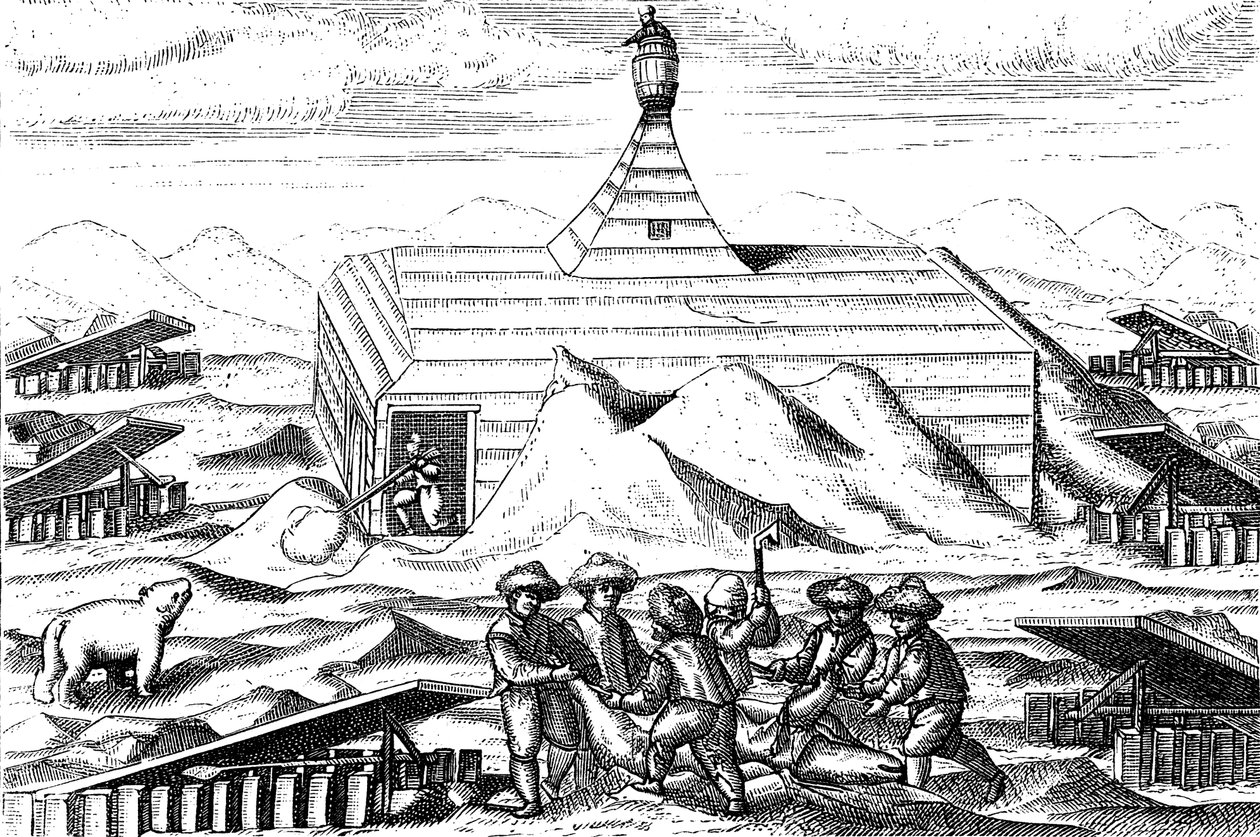 Kwatera zimowa wyprawy Willema Barentsa do Arktyki, 1596-1597 autorstwa Unbekannt
