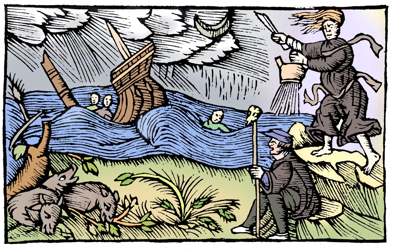 Czarownica podnosząca burzę, 1562 autorstwa Unbekannt