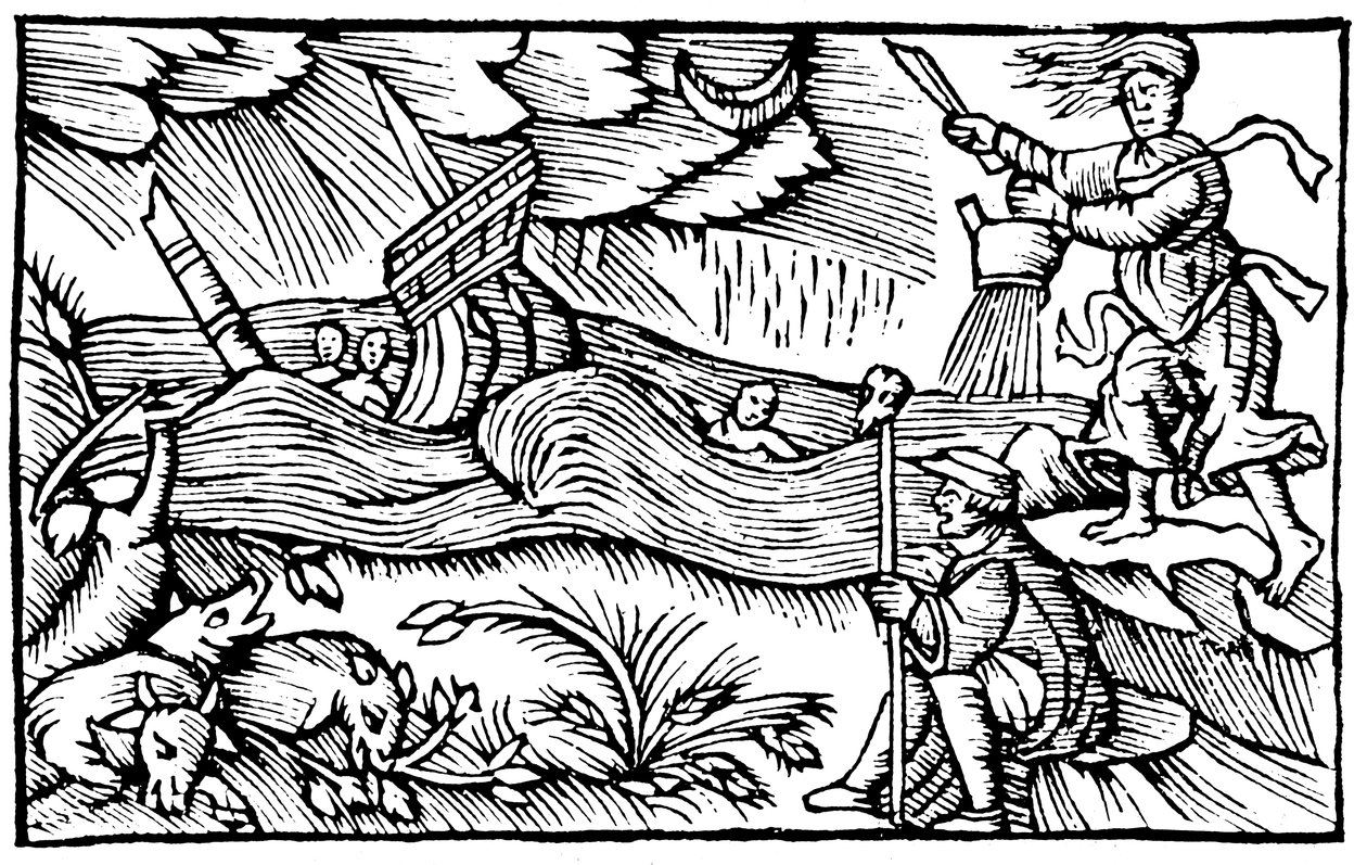 Czarownica podnosząca burzę, 1562 autorstwa Unbekannt