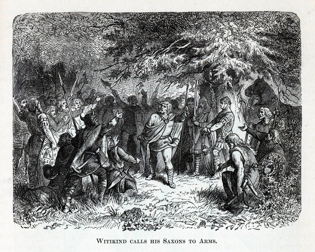 Wittekind wzywa swoich Sasów do broni, 1882 autorstwa Unbekannt