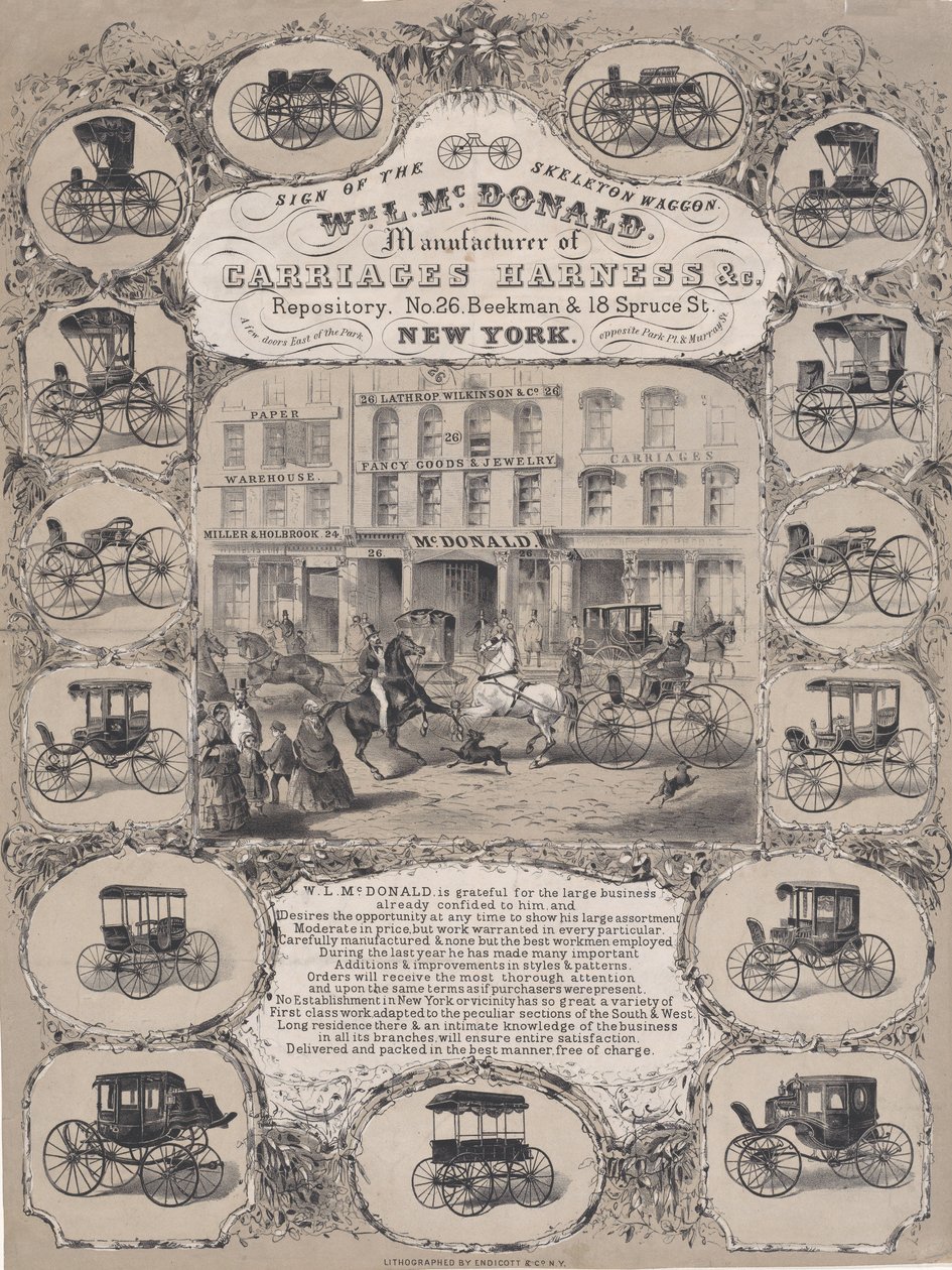 Wm. L. McDonald, Manufacturers of Carriage Harness & Co. Repository, No. 26 Beekman & 1..., 1852-86. autorstwa Unbekannt