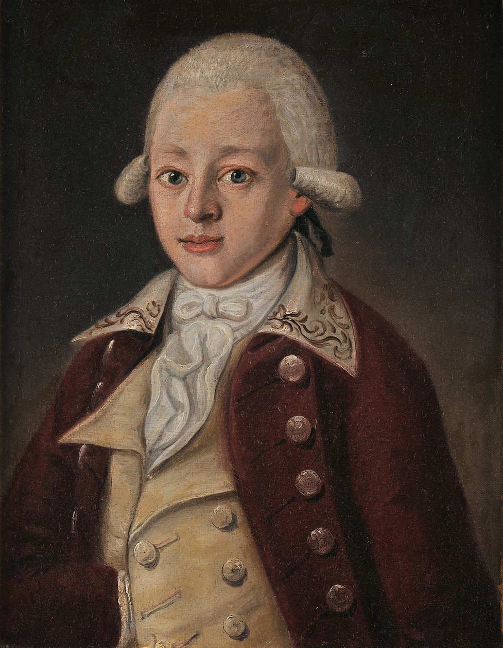 Wolfgang Amadeusz Mozart 1756-1791, ok. 1770 autorstwa Unbekannt