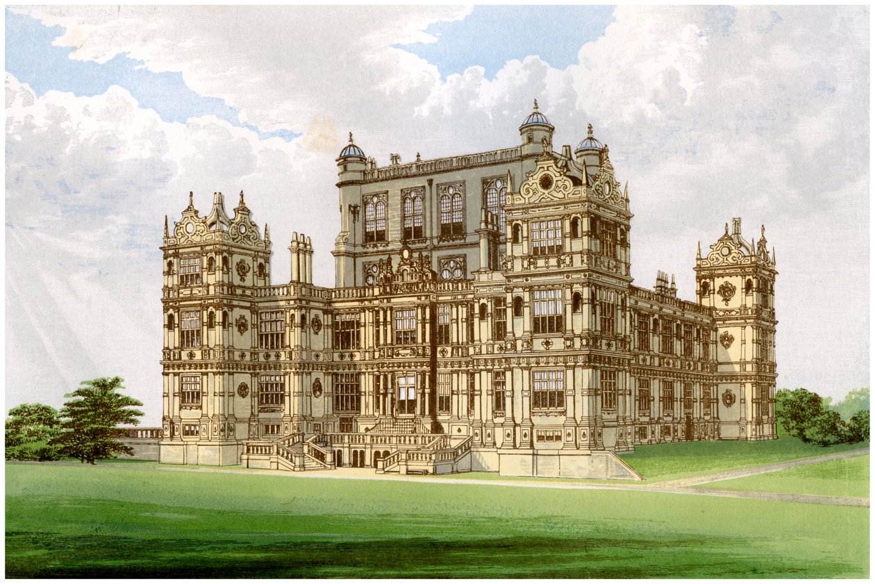 Wollaton Hall, Nottingham, Nottinghamshire, dom Lorda Middletona, ok. 1880 r. autorstwa Unbekannt