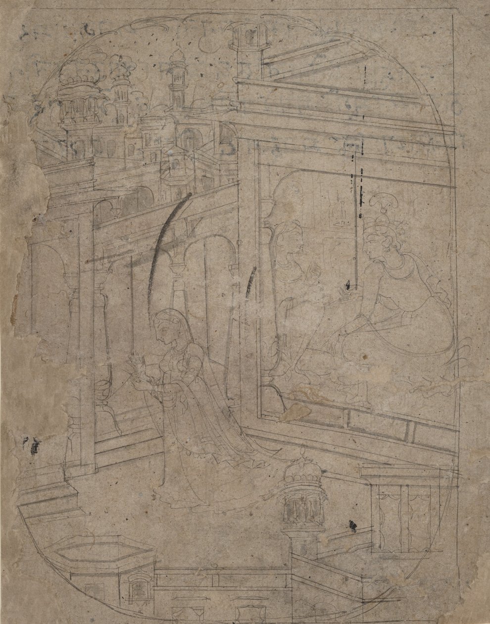 Kobieta opuszczająca kochanka, ca. 1790-1820. autorstwa Unbekannt