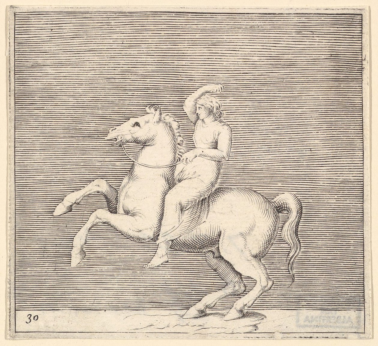 Kobieta na koniu hodowlanym, wydana ok. godz. 1599-1622. autorstwa Unbekannt