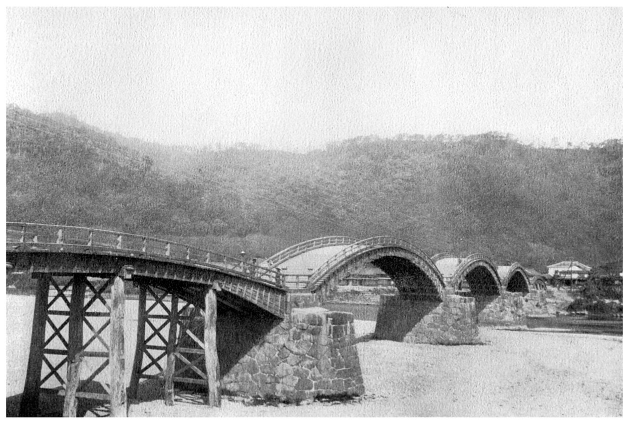 Drewniany most w Iwakuni, Japonia, 1904 autorstwa Unbekannt