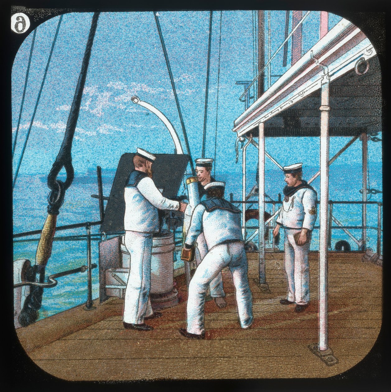 Praca z trzyfuntówką -- H.M.S. Blake, ok. 1900. autorstwa Unbekannt