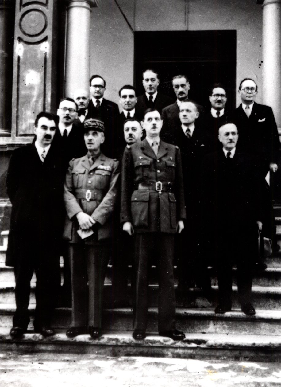 II wojna światowa: De Gaulle z francuskim rządem na wygnaniu w Algierii, 1943 autorstwa Unbekannt