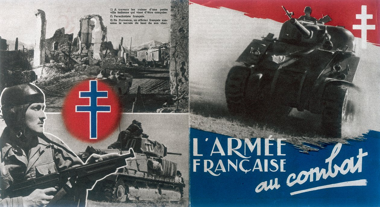 II wojna światowa: Wolny francuski plakat propagandowy c1942-1944 autorstwa Unbekannt