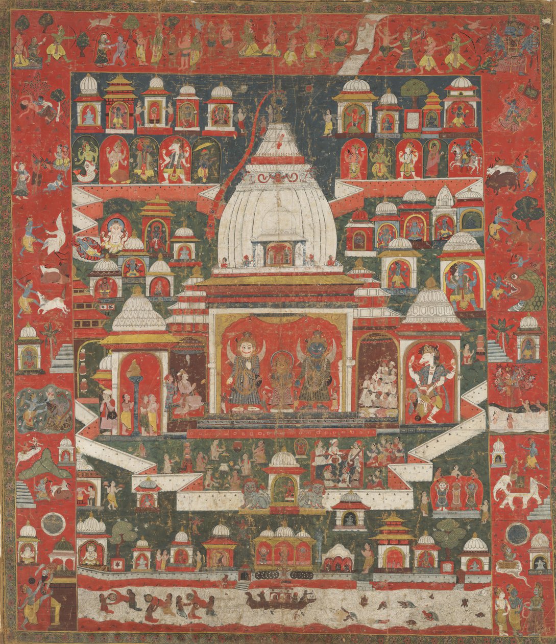 Kult Pana Jagannatha w jego świątyni w Puri, pierwsza połowa XVIII wieku. autorstwa Unbekannt