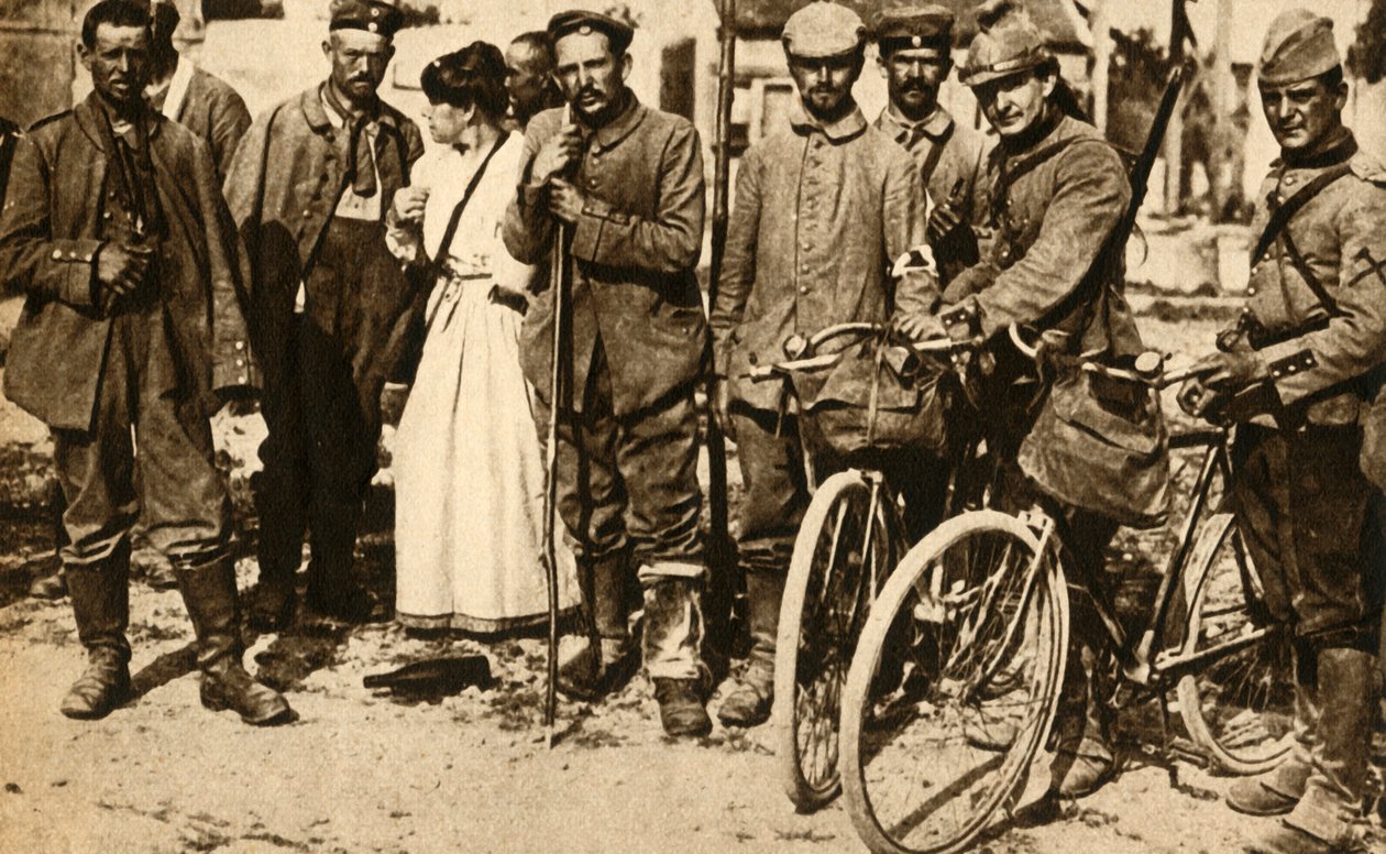 Rannymi więźniami niemieckimi opiekuje się Czerwony Krzyż, Francja, I wojna światowa, 1914-1918, 1933. autorstwa Unbekannt