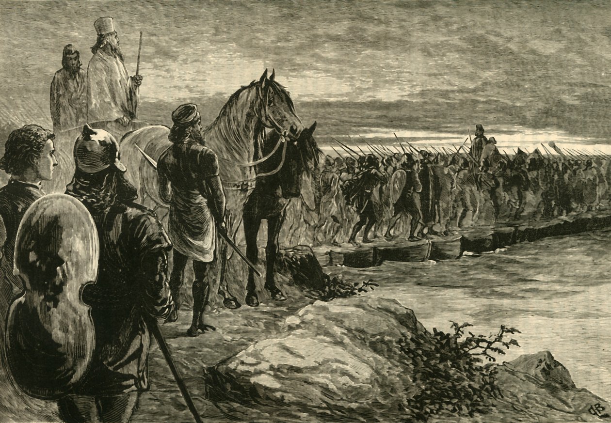 Kserkses przekraczający Hellespont, 1890. autorstwa Unbekannt