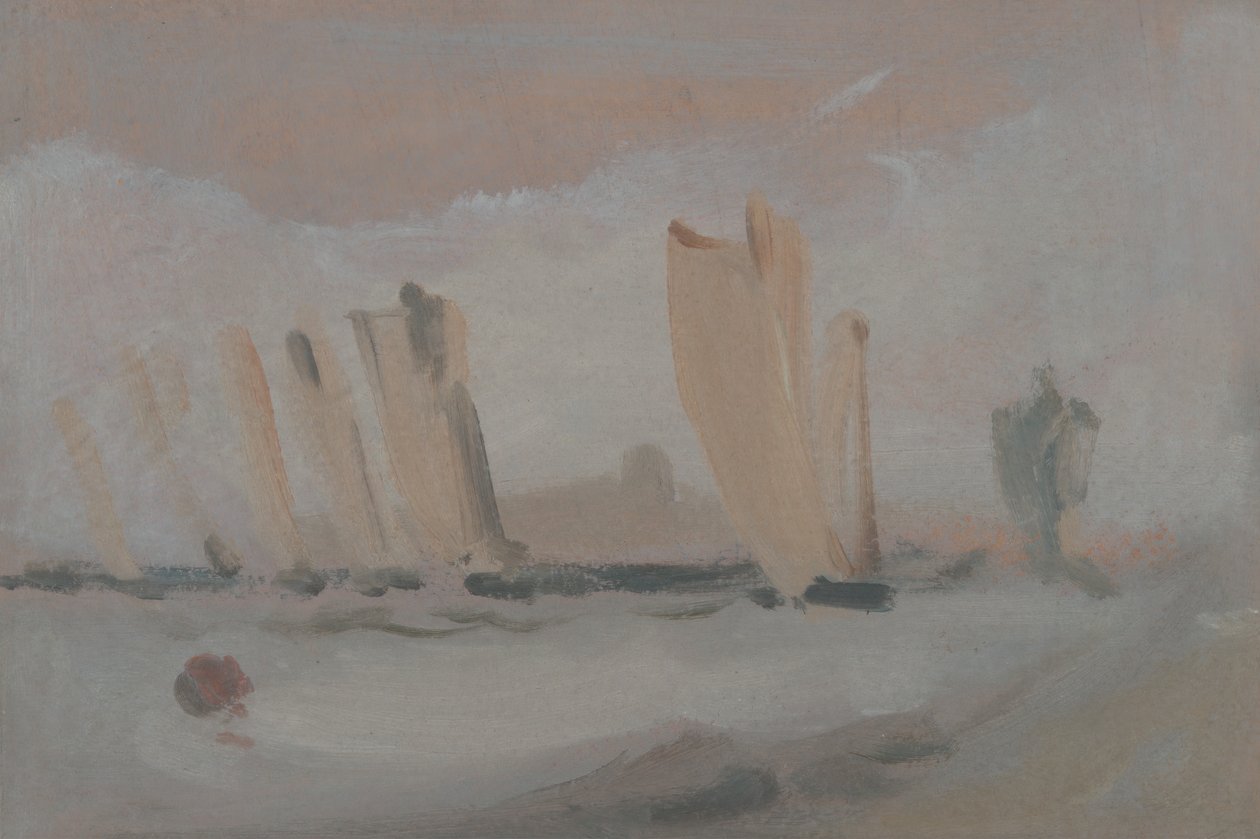 Wyścigi jachtów na Solent, ca. 1827. autorstwa Unbekannt