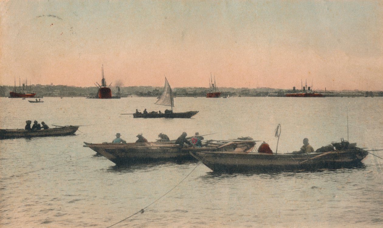 Port w Jokohamie, Japonia, ok. 1918 r. autorstwa Unbekannt