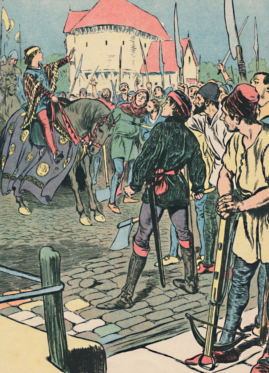 Młody król Ryszard tłumi bunt, ok. 1907 r. autorstwa Unbekannt