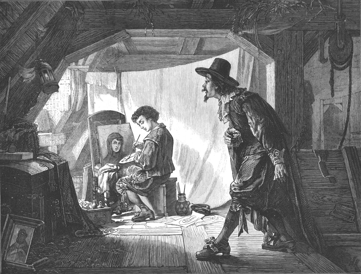 Młody Rubens zaskoczony przez swojego mistrza, Van Oorta, 1875. autorstwa Unbekannt