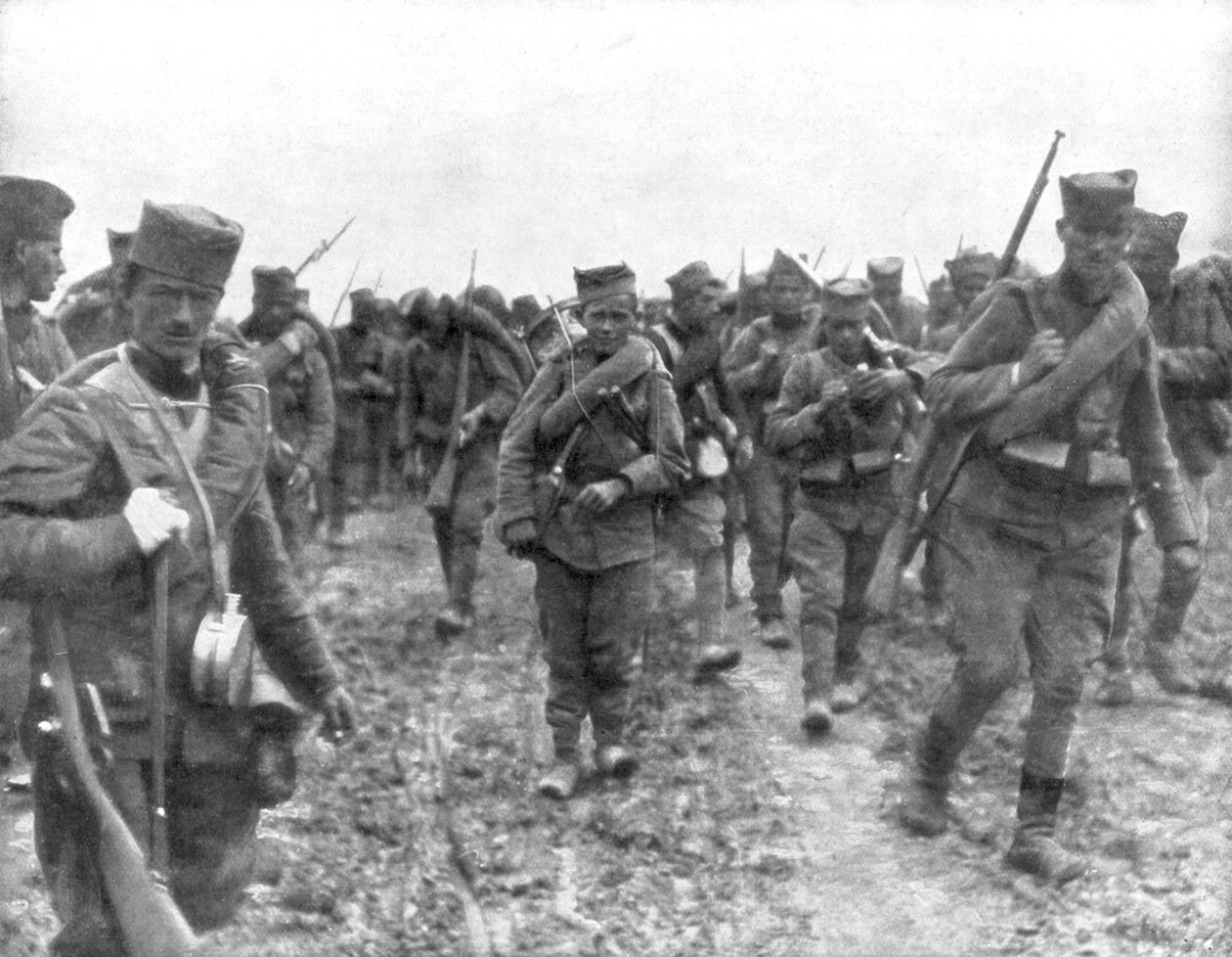 Młodzi serbscy rekruci, 1914 autorstwa Unbekannt